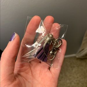 Tiny purple bag clip/ keychain